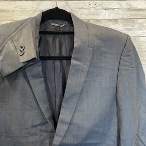 Vtg 60s Petrocelli‎ Mens Blazer Blue Silken Sharkskin Silk/Wool Iridescent READ